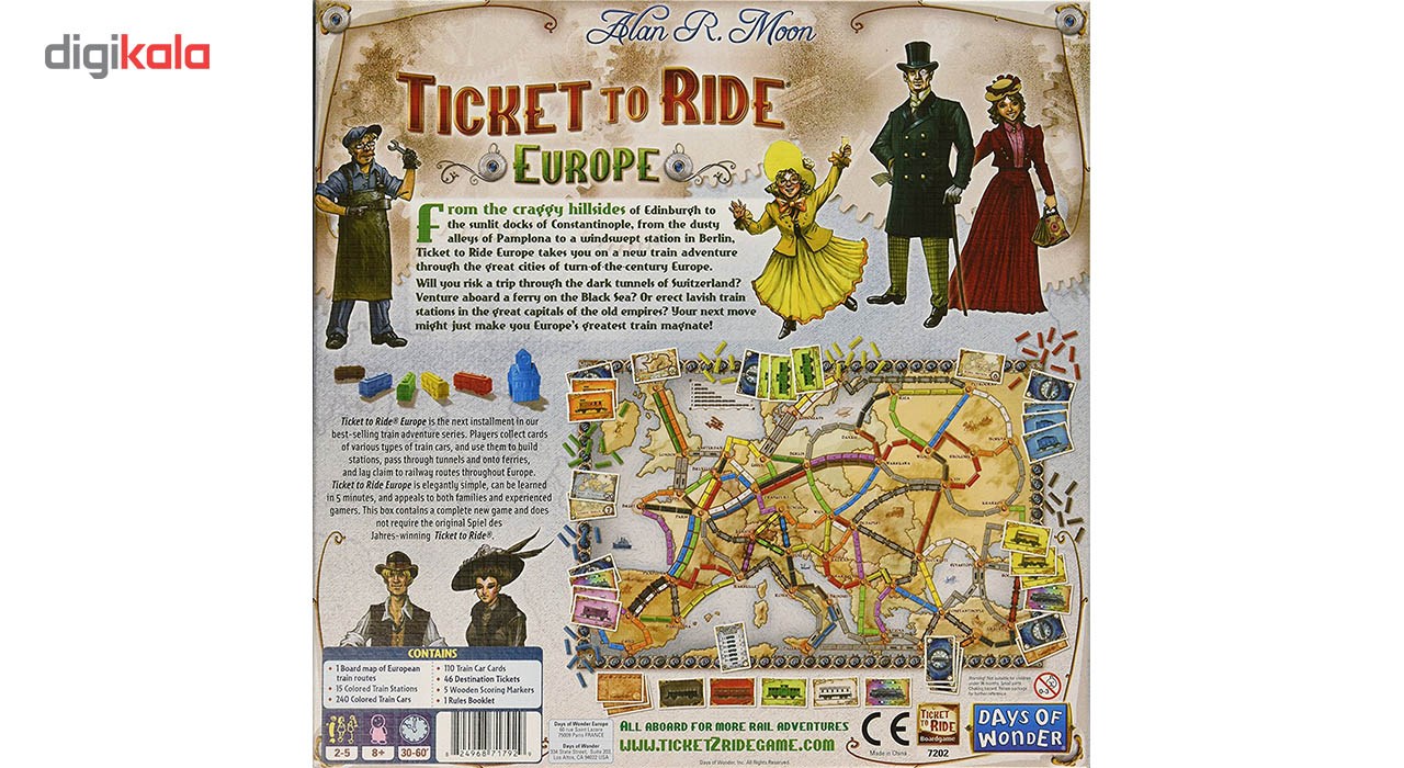 بازی رومیزی دیز آف واندرز مدل Ticket To Ride Europe