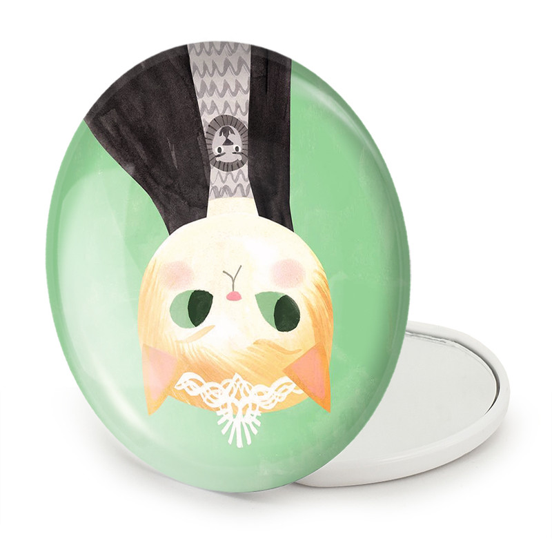 آینه جیبی خندالو طرح گربه مدل تاشو کد 5219