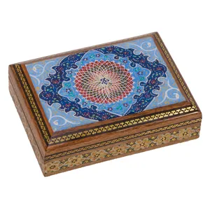 جعبه جواهرات خاتم کاری گالری گوهران مدل اسلیمی کد 528