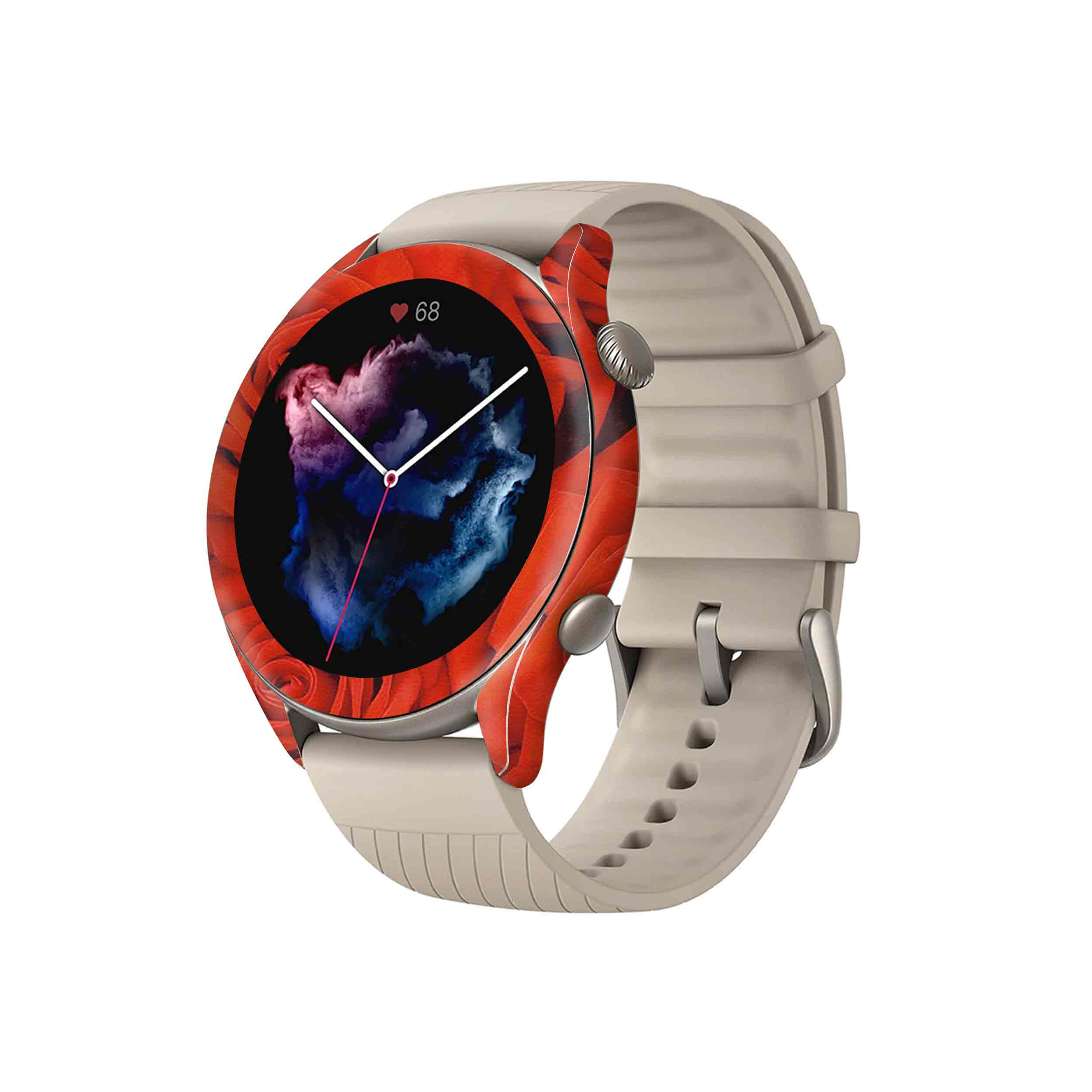 برچسب ماهوت طرح Red-Flower مناسب برای ساعت هوشمند آمازفیت GTR 3