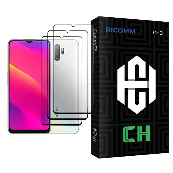 محافظ صفحه نمایش ریکام مدل CH Glass MIX003 مناسب برای گوشی موبایل اوپو A5 (2020) بسته سه عددی