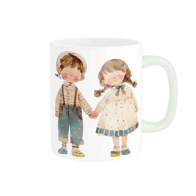 ماگ پاد آفرین مدل دختر و پسر فانتزی کارتونی بامزه کد 817