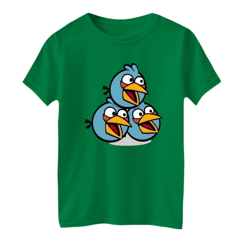 تی شرت آستین کوتاه بچگانه مدل پرنده های انگری بردز