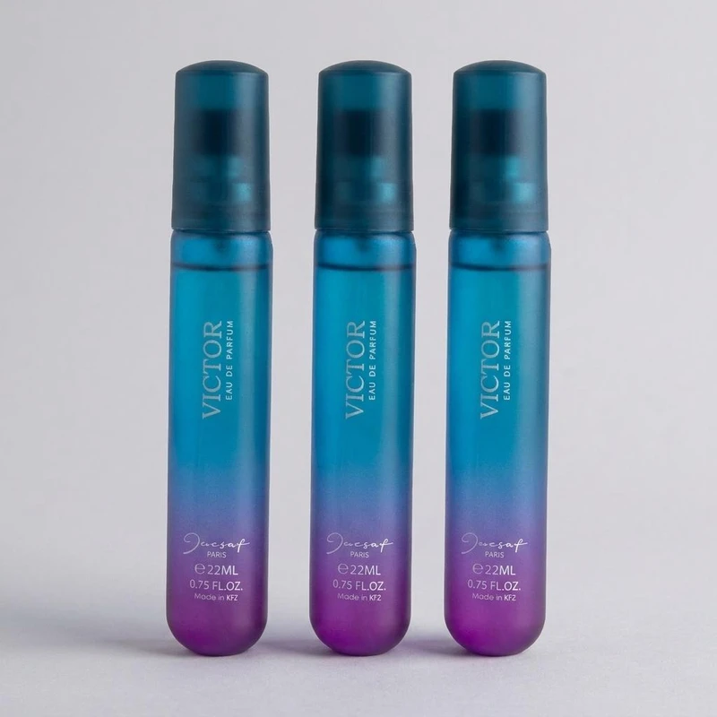 عطر جیبی مردانه ژک ساف مدل Victor حجم 22 میلی لیتر بسته 3 عددی