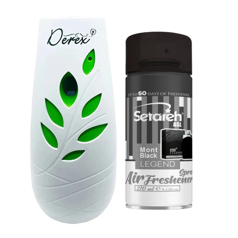 دستگاه خوشبوکننده هوا دریکس مدل D20 به همراه اسپری خوشبوکننده یدک Mont black حجم 270 میلی لیتر