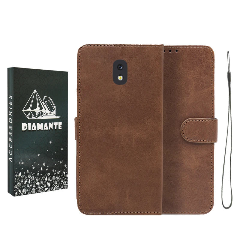 کیف کلاسوری دیامانته مدل Bandaviz Bk مناسب برای گوشی موبایل سامسونگ Galaxy J7 Pro / J730 به همراه بند آویز