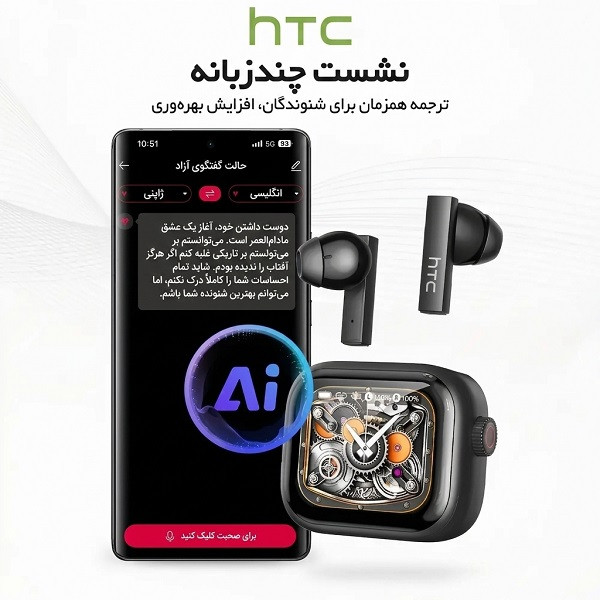 هدفون بلوتوثی اچ تی سی مدل NE40