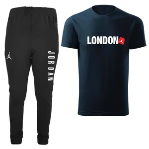 ست تی شرت و شلوار مردانه مدل 00412418 رنگ سرمه ای