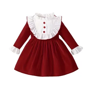 پیراهن آستین بلند یقه ایستاده دخترانه مدل یلدا