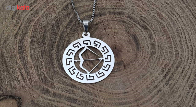 گردنبند نقره ترمه مدل ماه تولد آذر