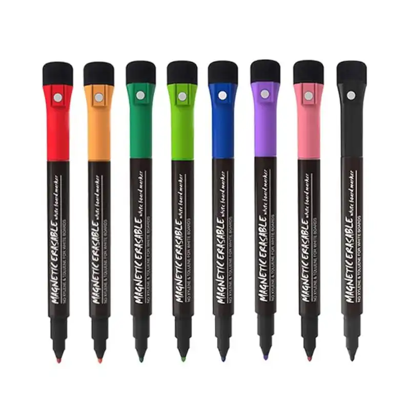 ماژیک وایت برد مدل مغناطیسی پاک کن دار بسته 8 عددی