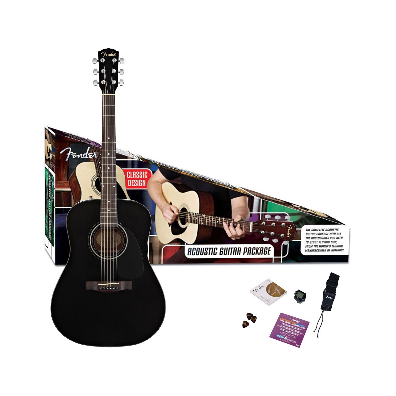 گیتار آکوستیک فندر مدل CD-60 Pack Black DS v2