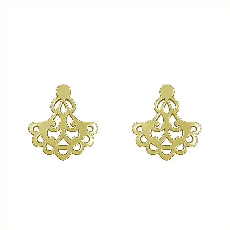 گوشواره طلا 18 عیار زنانه مدوپد مدل اسلیمی کد GA1-15288