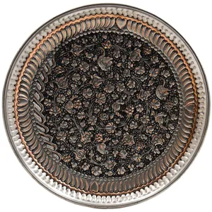 بشقاب قلمزنی  رستا طرح گل و مرغ مدل 8-11-116  قطر 30 سانتی متر