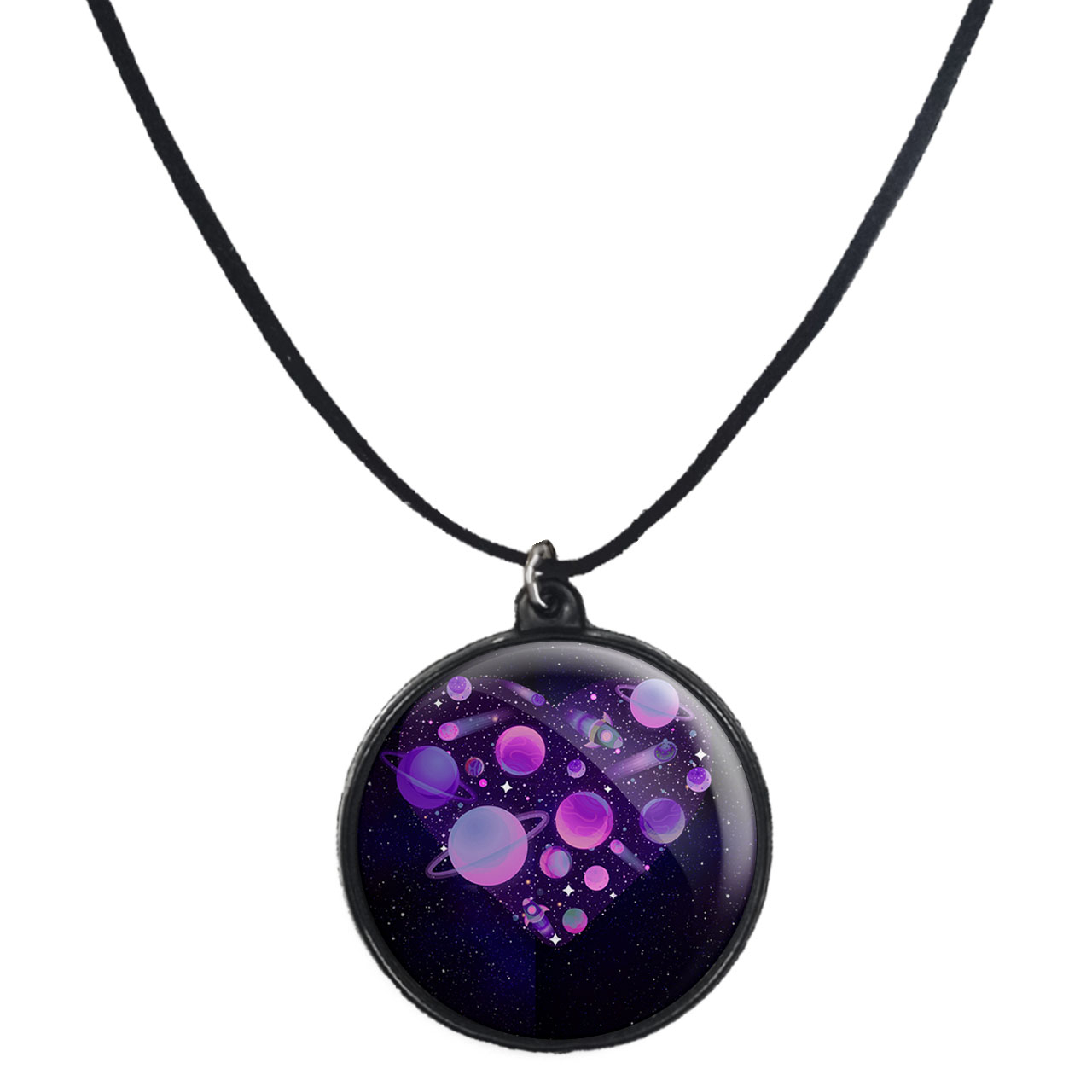 گردنبند پرمانه طرح سیاره ها کد pmb.25135 مدل دو طرفه