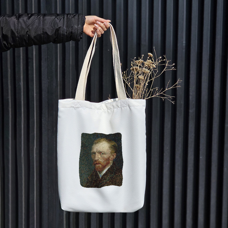 ساک خرید خندالو طرح سلف پرتره ونگوگ کد 715