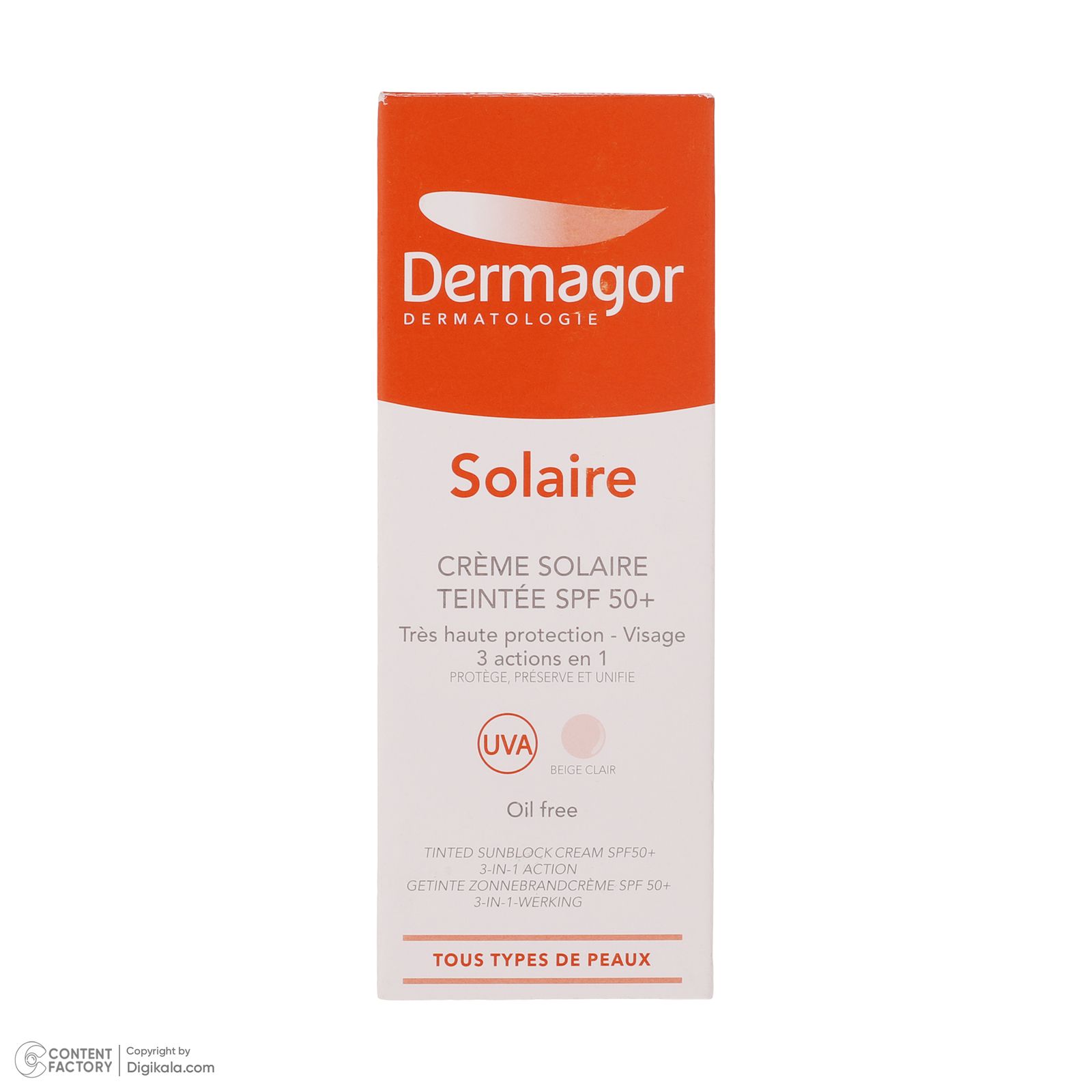کرم ضدآفتاب رنگی درماگور SPF50 مدل 3 در 1، مناسب پوست‌های مختلط، حجم 40 میلی‌لیتر -  - 12