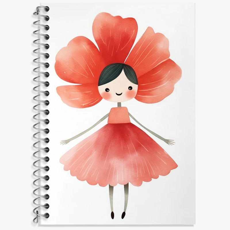 دفتر زبان 50 برگ خندالو مدل دو خط طرح دخترانه کد F2627