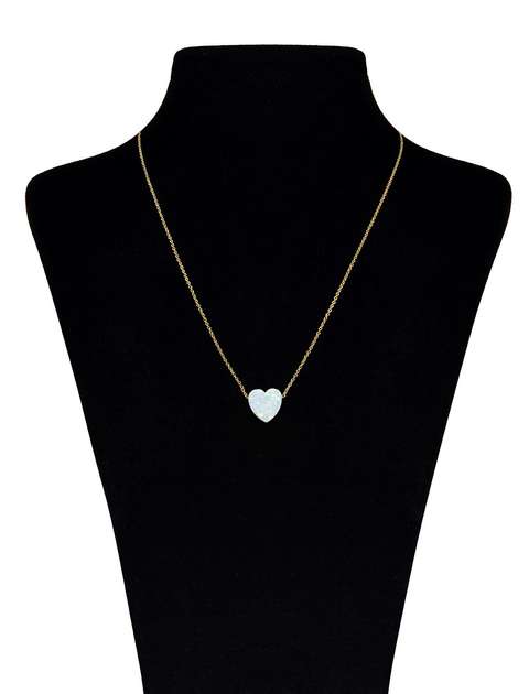 گردنبند طلا 18 عیار زنانه ماهک مدل MM0537 سنگ اوپالین قلب
