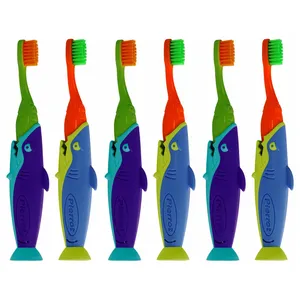 مسواک کودک پیرروت مدل Sharky با برس نرم بسته 6 عددی
