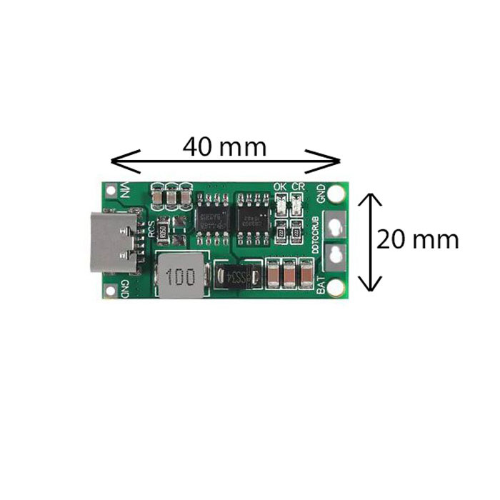 ماژول شارژ باتری لیتیومی 3 سل 2 آمپر مدل USB TYPE-C بسته 2 عددی