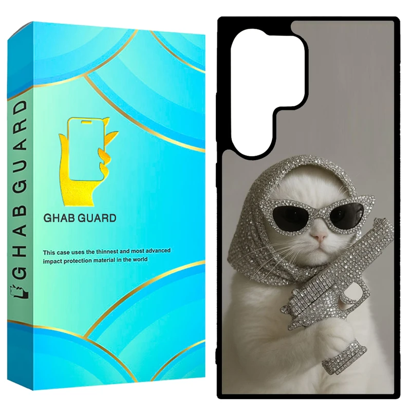 کاور قاب گارد طرح گربه مدل GCHPD24U مناسب برای گوشی موبایل سامسونگ Galaxy S24 Ultra 5G