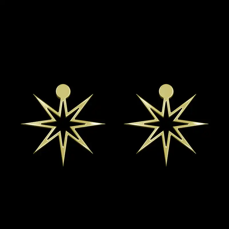 گوشواره طلا 18 عیار زنانه مدوپد مدل ستاره کد GA1-15526