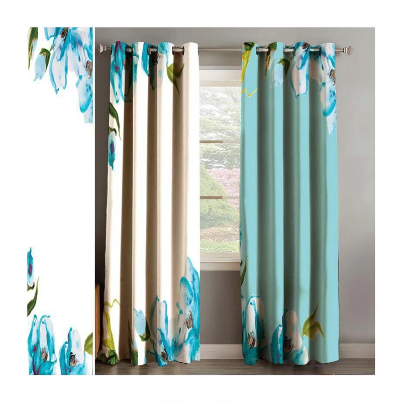 مجموعه ی دو عددی پرده چاپی کتان پریسان مدل MB-212