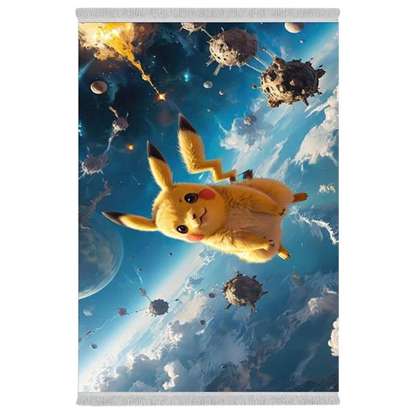 فرش پارچه‌ای دفه مدل فرشینه هازان مخمل طرح فانتزی کد 3163