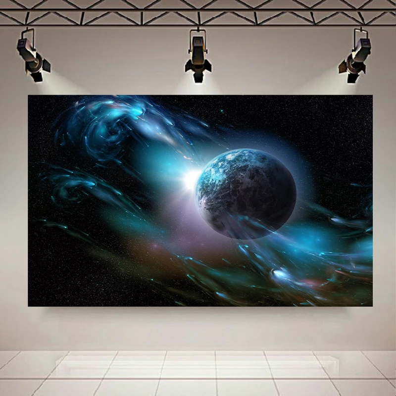 پوستر پارچه ای بلک لایت  طرح کهکشان و ستارگان مدل تکنیگی کد AR30535