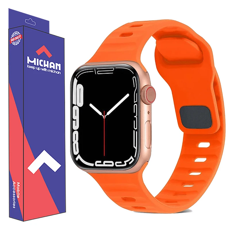 بند میچان مدل Silicone Sport مناسب برای اپل واچ سری سایز /42/44/45/46/49 میلی متری