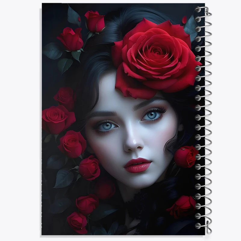 دفتر لیست خرید 50 برگ خندالو طرح دختر و گل رز کد F7048