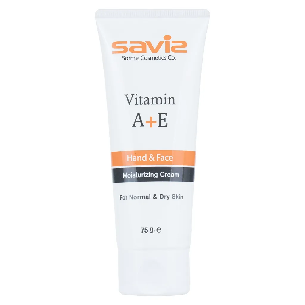 کرم مرطوب کننده دست و صورت ساویز مدل Vitamin A+E مقدار 75 گرم