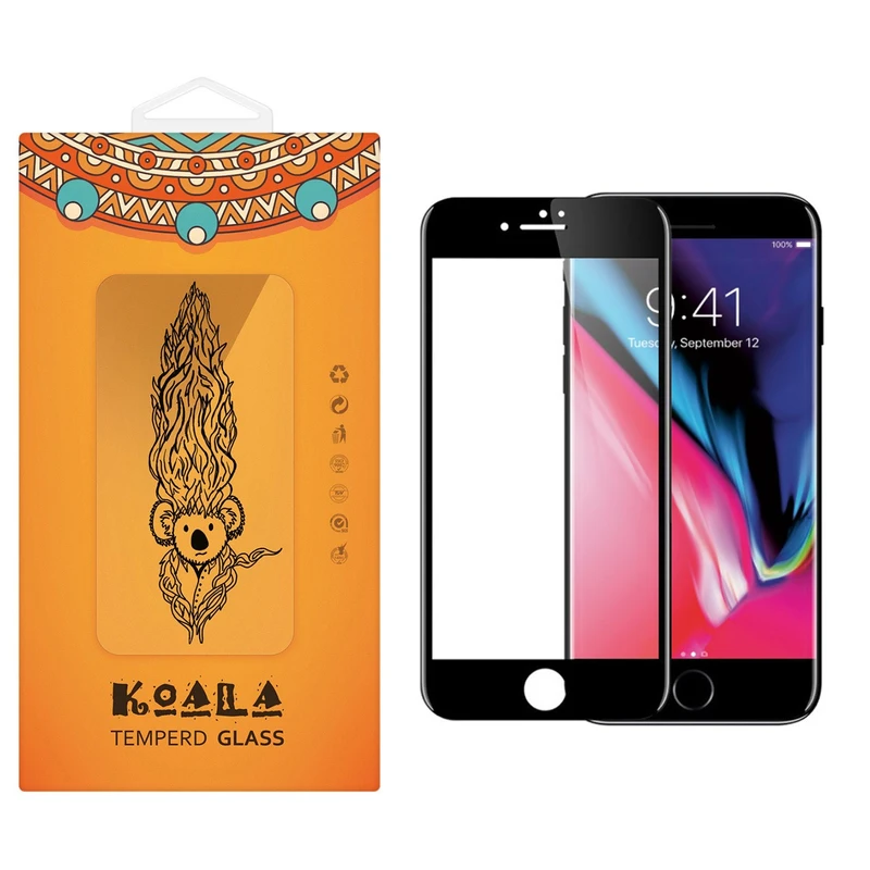 محافظ صفحه نمایش شیشه ای کوالا مدل Full Cover مناسب برای گوشی موبایل اپل آیفون 8 Plus