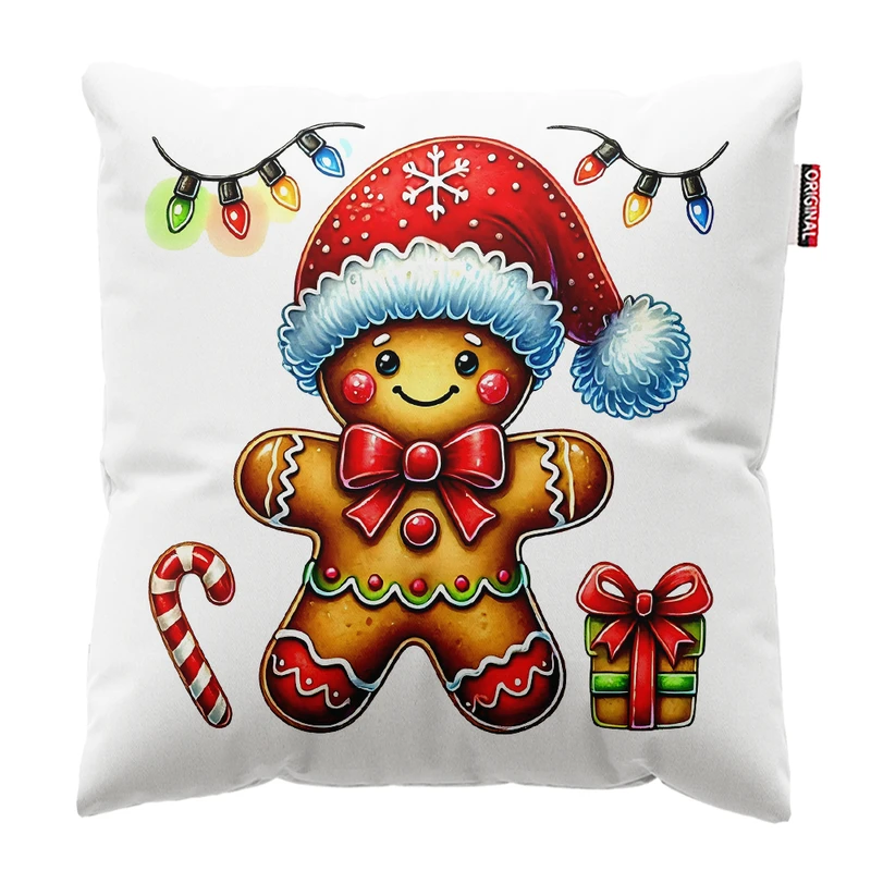 کوسن پاد آفرین مدل کریسمس طرح کوکی بیسکویتی کد PK302509 سایز 30*30 سانتی متر