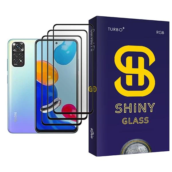 محافظ صفحه نمایش آتوچبو مدل Shiny Glass MIX003 مناسب برای گوشی موبایل شیائومی Redmi Note 11 بسته سه عددی