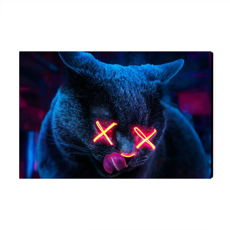 تابلو شاسی عرش مدل گربه شبرنگی نئونی کد As1799