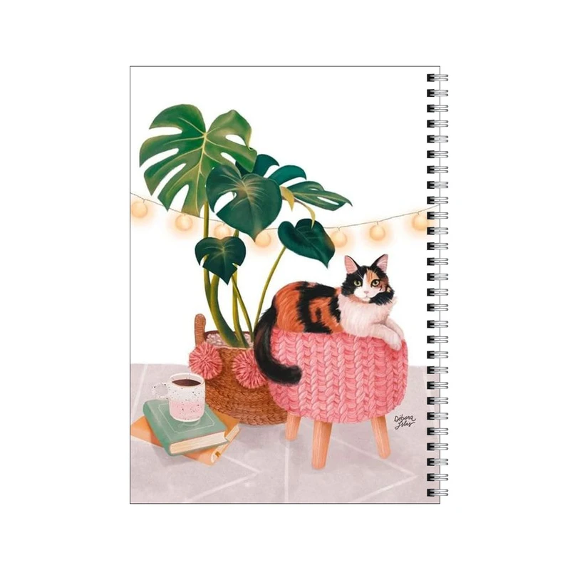 دفتر مشق 100 برگ بامبیلیپ طرح گوشه دنج گربه و کتاب کد 7366797