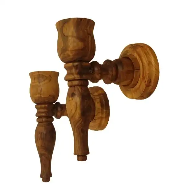 جاشمعی چوبی طرح دیواری مدل صبا بسته 2 عددی