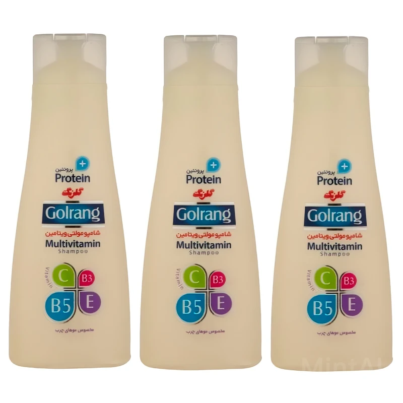 شامپو مو گلرنگ مدل مولتی ویتامین کد 03 حجم 400 میلی لیتر مجموعه 3 عددی