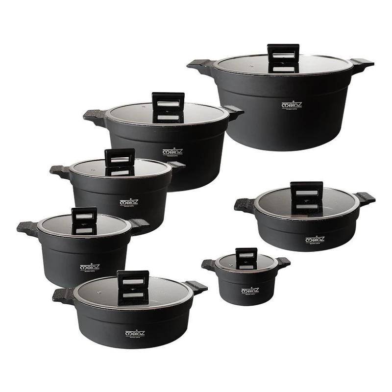 سرویس قابلمه و تابه گرانیت 14 پارچه ماینز مدل R-14