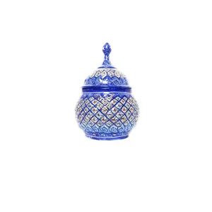 قندان مسی میناکاری گوهرچین کد 3496