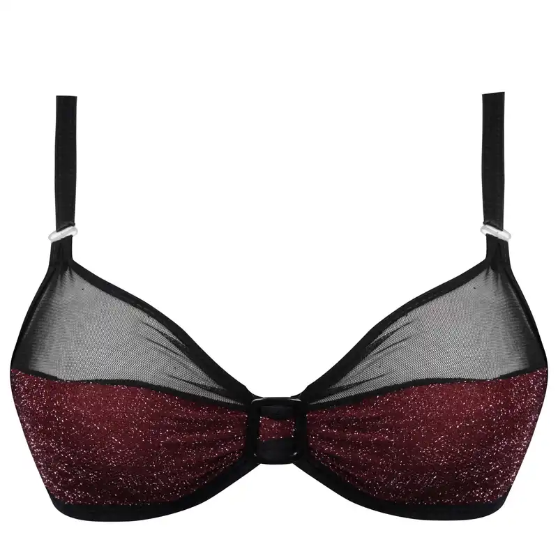 ست شورت و سوتین زنانه ماییلدا مدل MY-3673 رنگ زرشکی