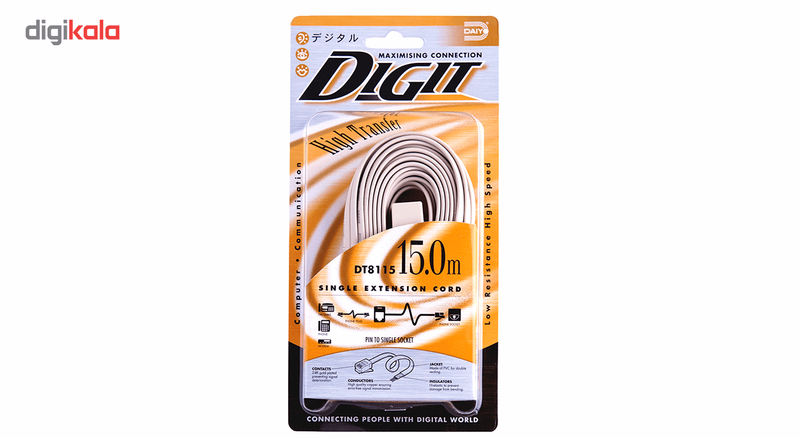 کابل افزایش طول تلفن دایو مدل DT8115 به طول15 متر