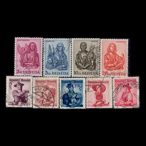 تمبر یادگاری مدل خارجی مجموعه 9 عددی 