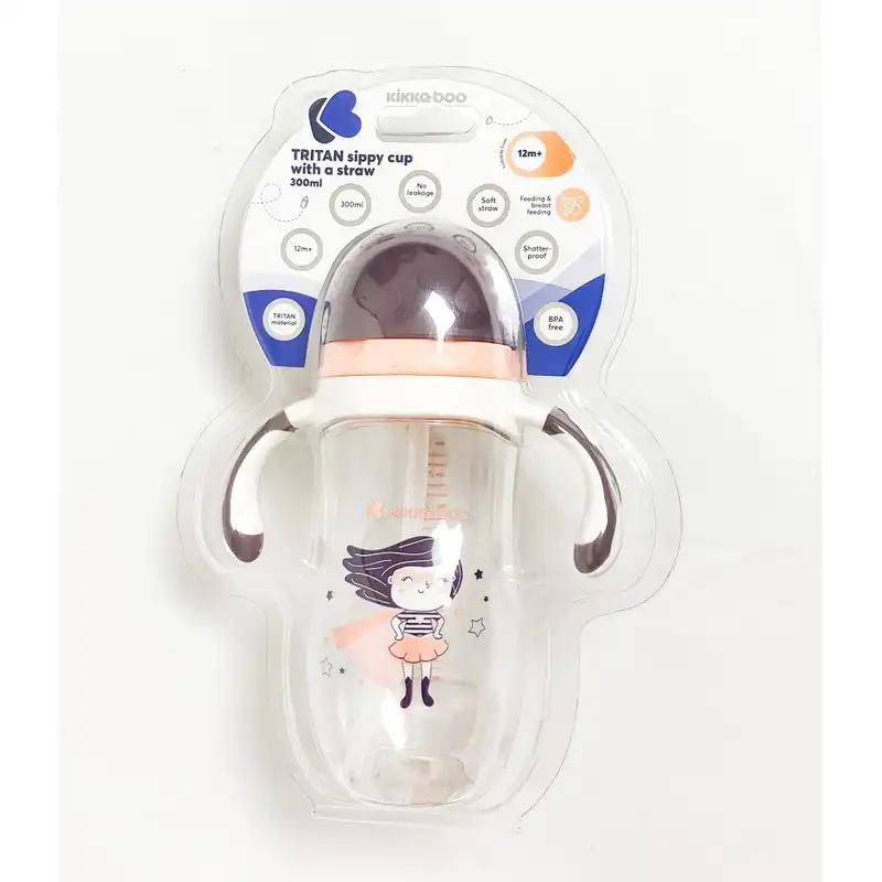 لیوان نی دار کودک کیکابو مدل Tritan super girl