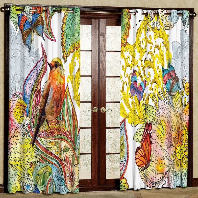 پرده مدل پرنده مخمل پانچی کد 2248 سایز 200x140 سانتی متر