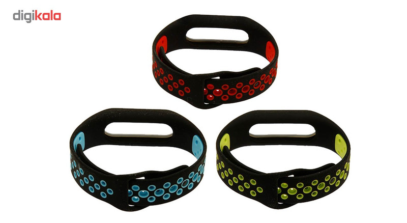 بند مچ بند هوشمند شیائومی مدل Mi Band 2 Silicone بسته 3 عددی