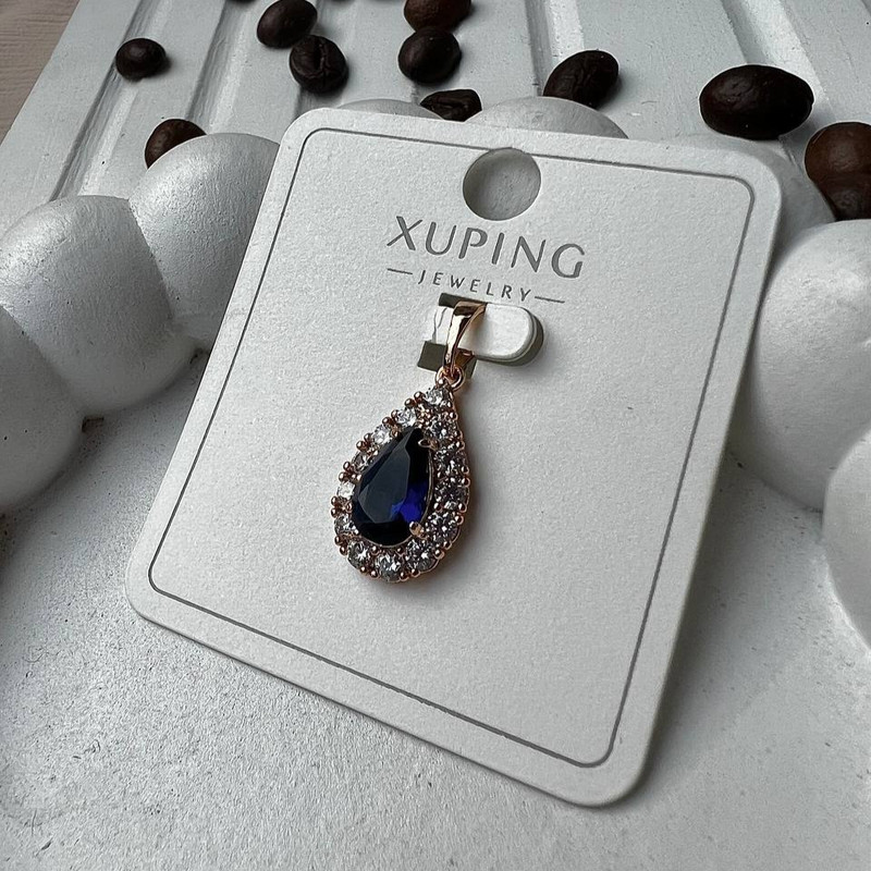 آویز گردنبند زنانه ژوپینگ مدل اشک نگینی