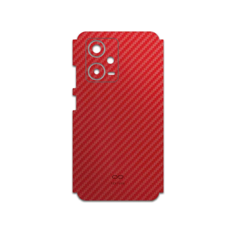 برچسب پوششی ماهوت مدل Red-Fiber مناسب برای گوشی موبایل شیائومی Redmi Note 12 Pro Plus